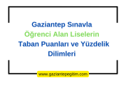 Gaziantep Liseleri Yüzdelik Dilimleri ve Taban Puanları